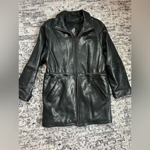 Vintage Tibor Black Genuine Leather Jacket with Removable Liner